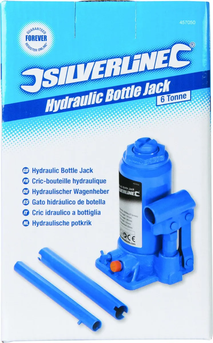 Silverline Hydraulische Potkrik 6 Ton - 197-382mm - Blauw