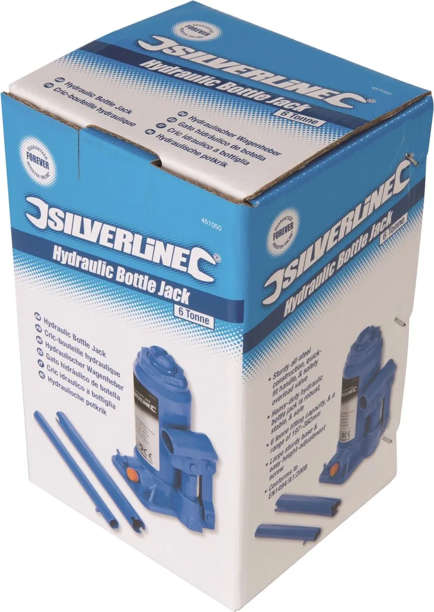 Silverline Hydraulische Potkrik 6 Ton - 197-382mm - Blauw - afbeelding 6 van 6