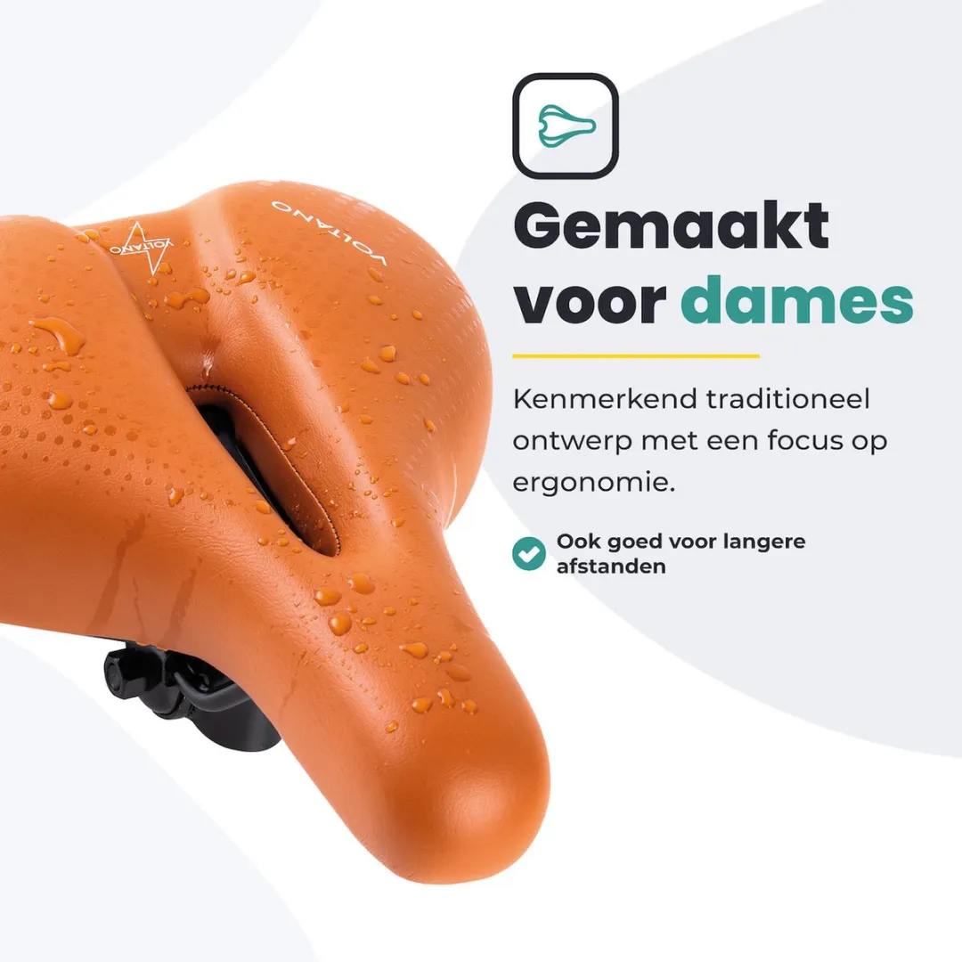 Voltano Dames Fietszadel - Bruin - Met Zadelstrop