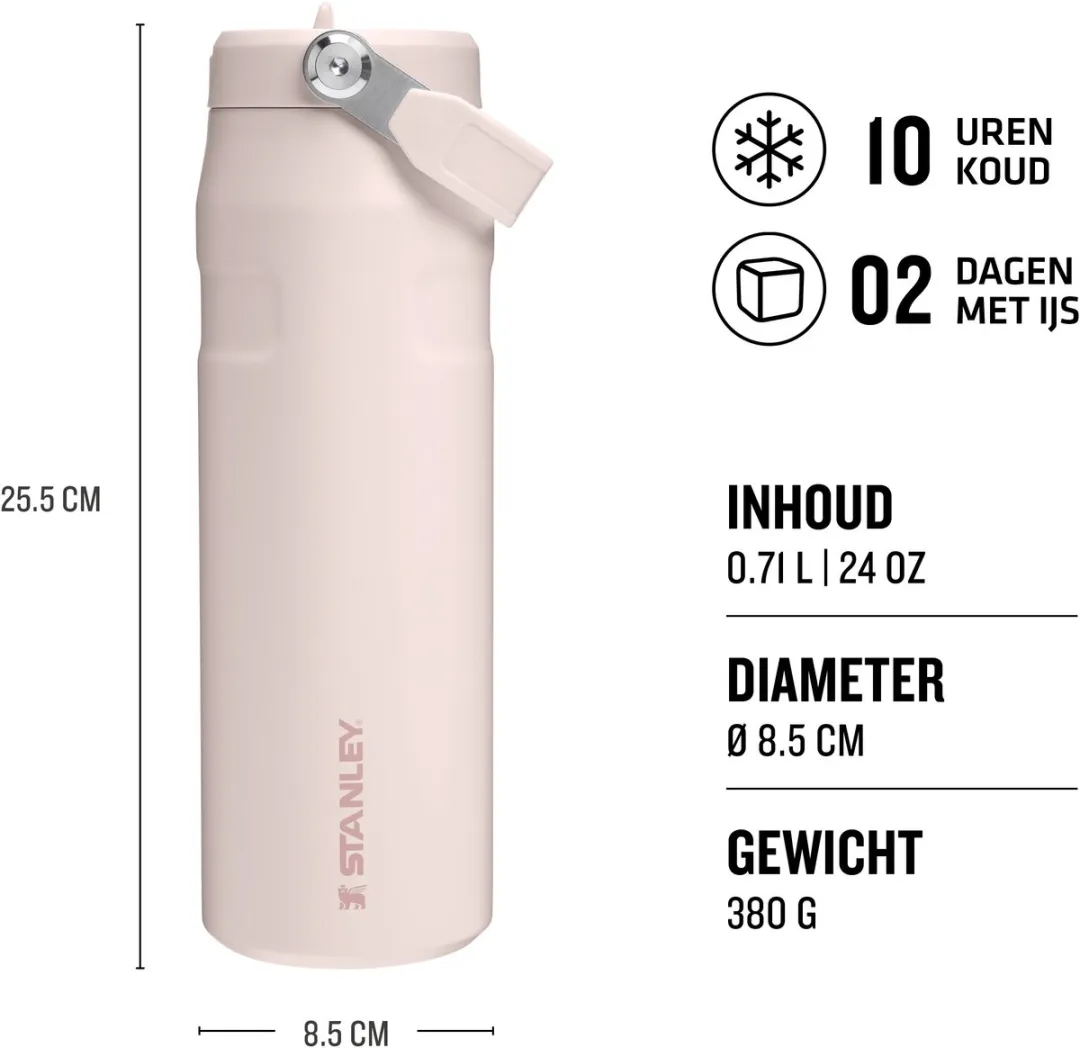 Stanley IceFlow Bottle Flip Straw 0,7L - Rose Quartz - afbeelding 2 van 5