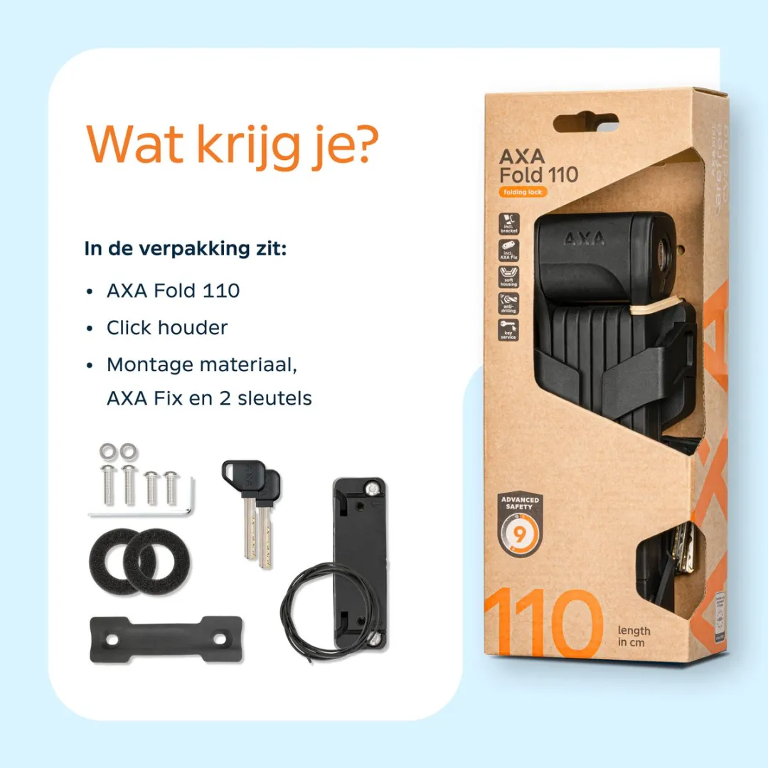 AXA Fold 110 Vouwslot - 110cm - Zwart