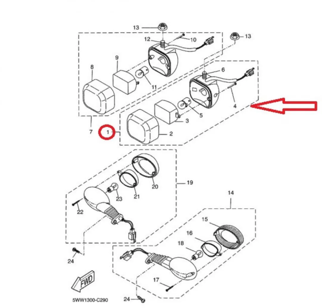 Yamaha Knipperlicht Scooter 50 BW's 2004-2019