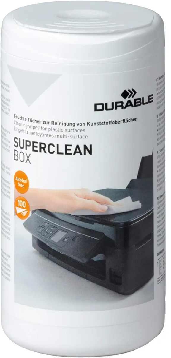 Durable 570802 Schoonmaakdoekjes - 100 Stuks - Wit