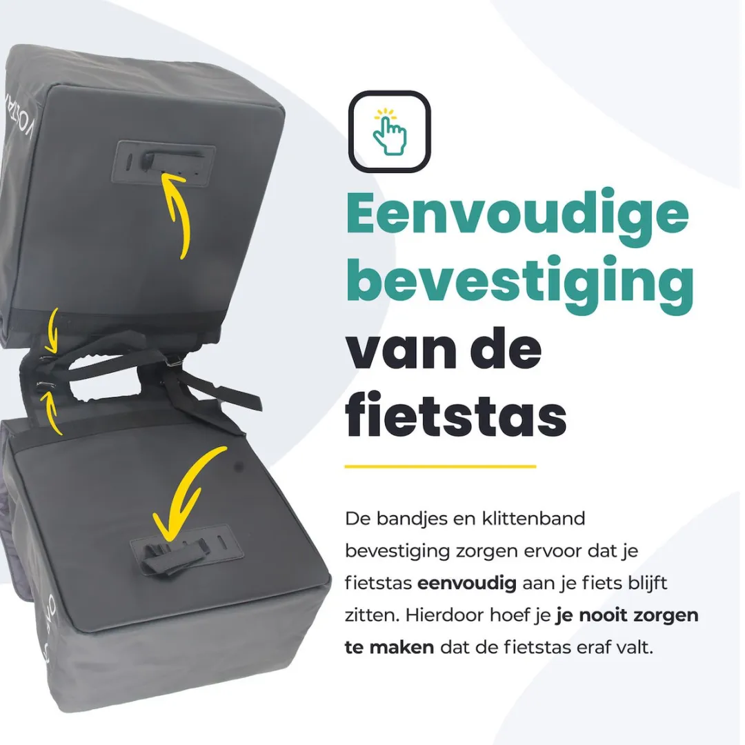 Voltano Dubbele Fietstas Urban 30L - Zwart