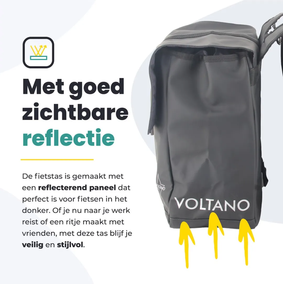 Voltano Dubbele Fietstas Urban 30L - Zwart