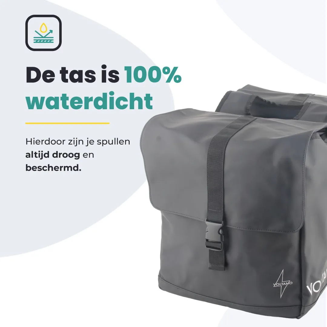 Voltano Dubbele Fietstas Urban 30L - Zwart - afbeelding 6 van 6