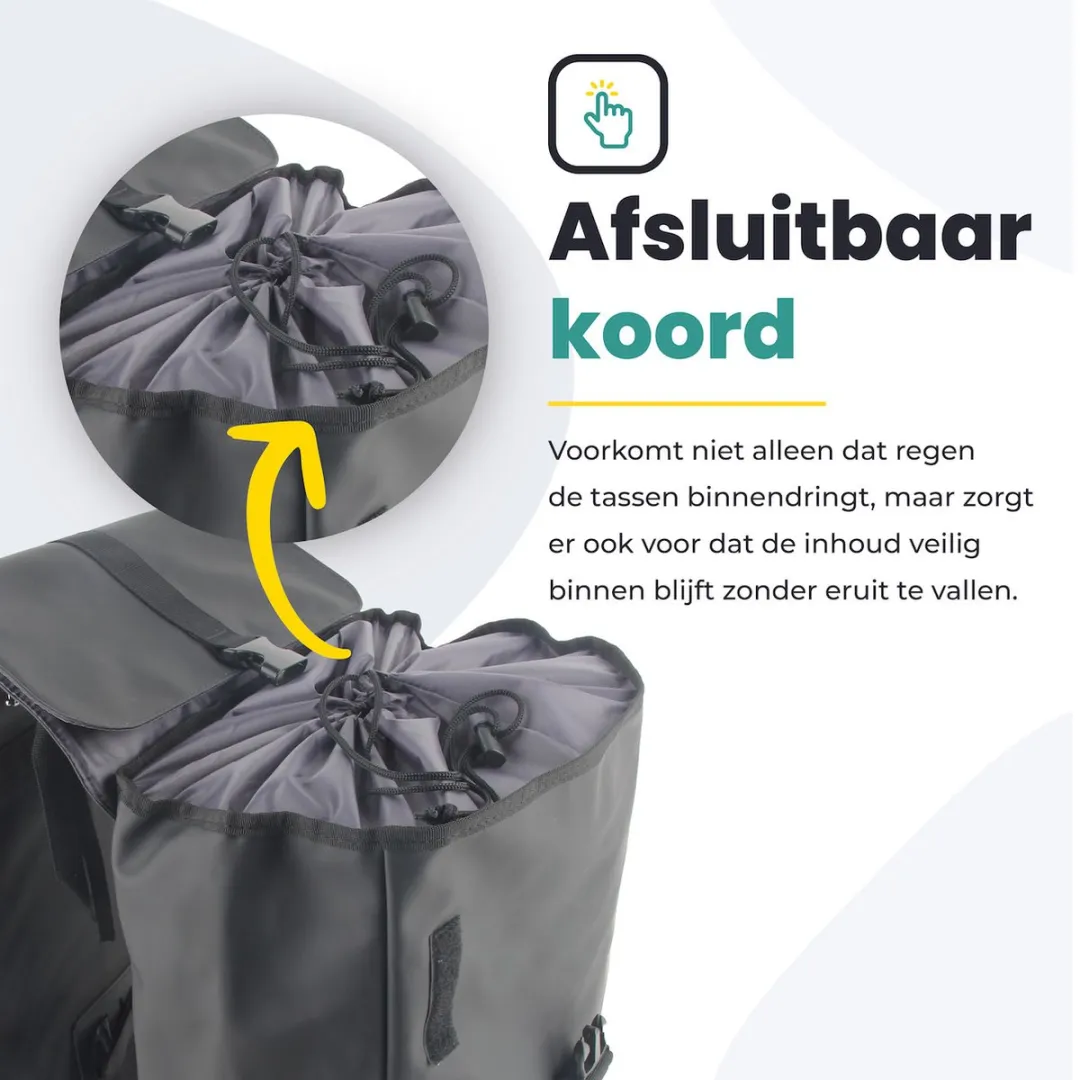 Voltano Dubbele Fietstas Urban 30L - Zwart