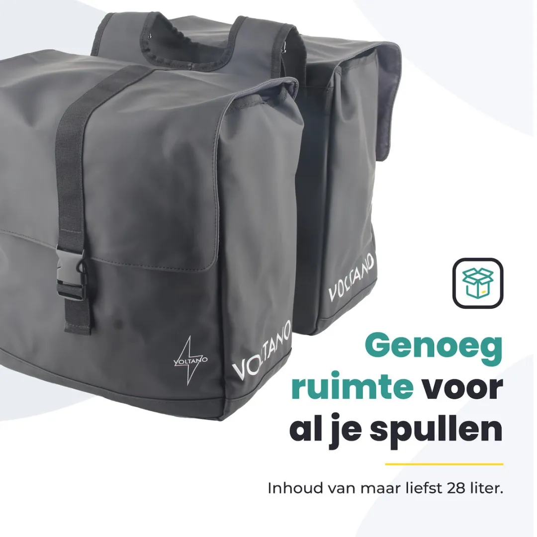 Voltano Dubbele Fietstas Urban 30L - Zwart