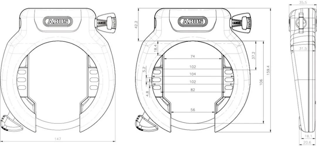 Abus Amparo 4750L ART2 ringslot met 120cm insteekketting en zadeltas - Zwart