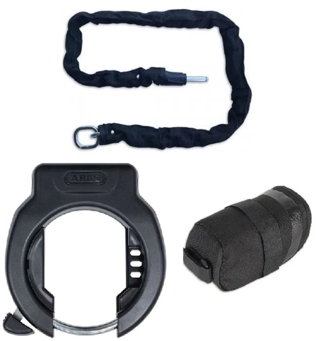 Abus Amparo 4750L ART2 ringslot met 120cm insteekketting en zadeltas - Zwart