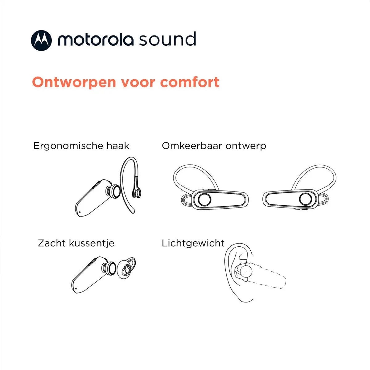 Motorola HK126 Bluetooth Headset - 8 uur - Multicolor