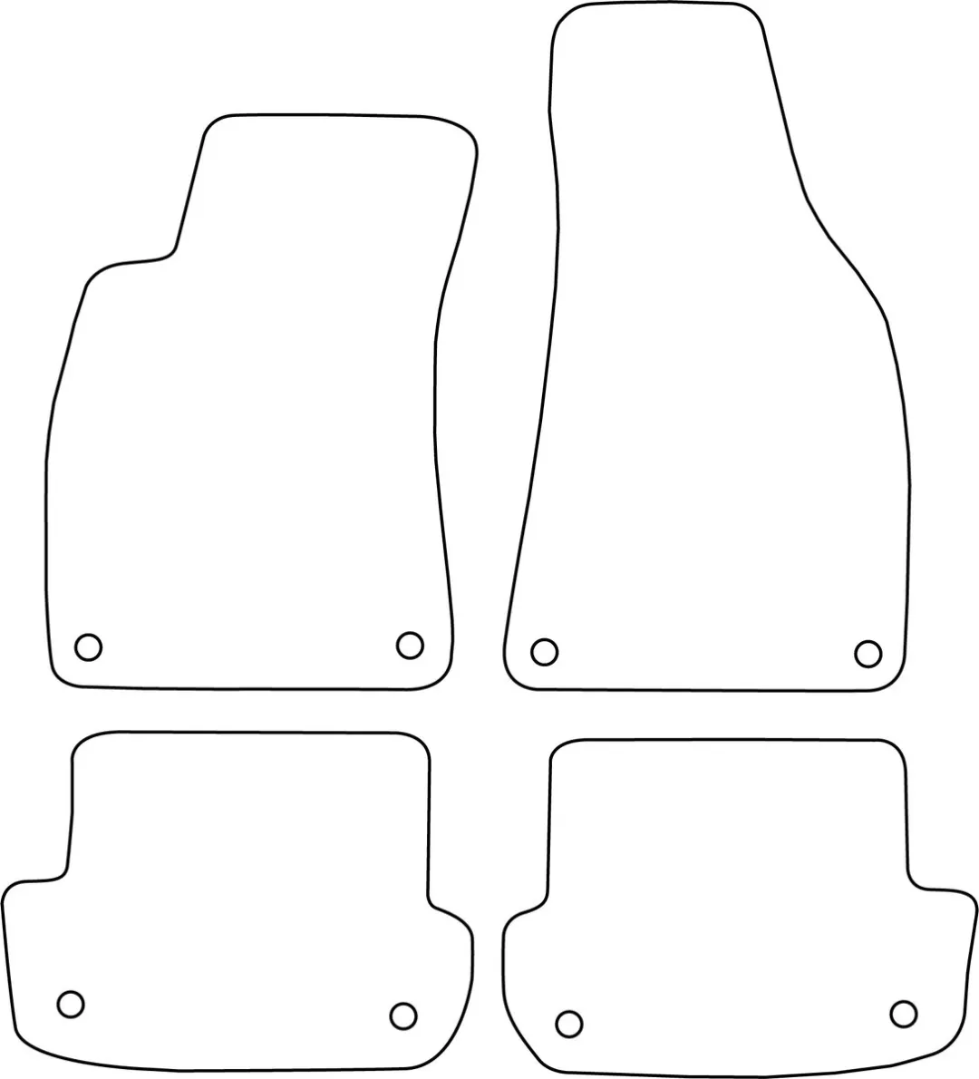 Audi A4 B7 Cabrio Velours Vloermatten - 4 Stuks - Rood