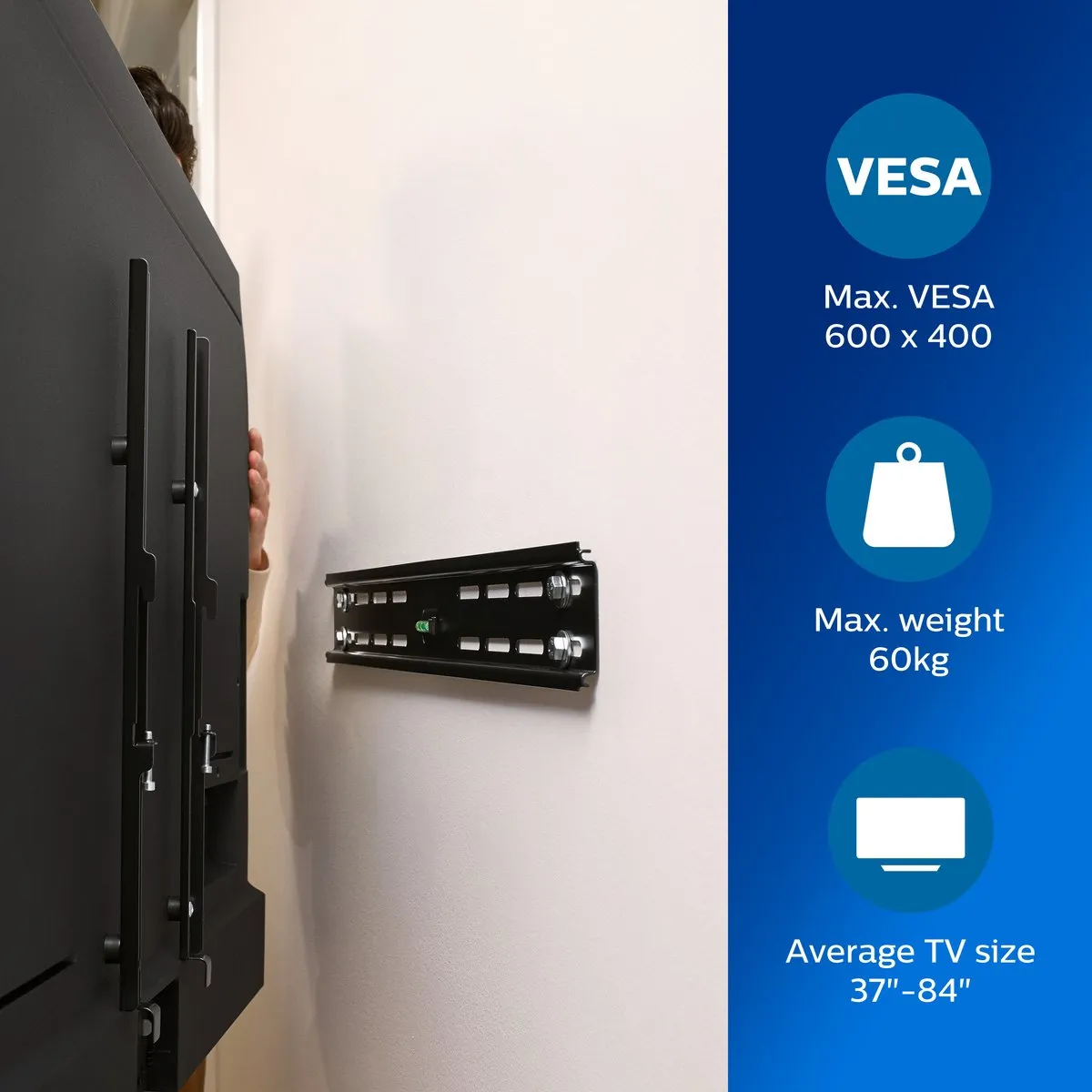 Philips SQM3642/00 Muurbeugel TV - 37-84" - Tot 60kg - VESA 100-400mm - Incl. montage