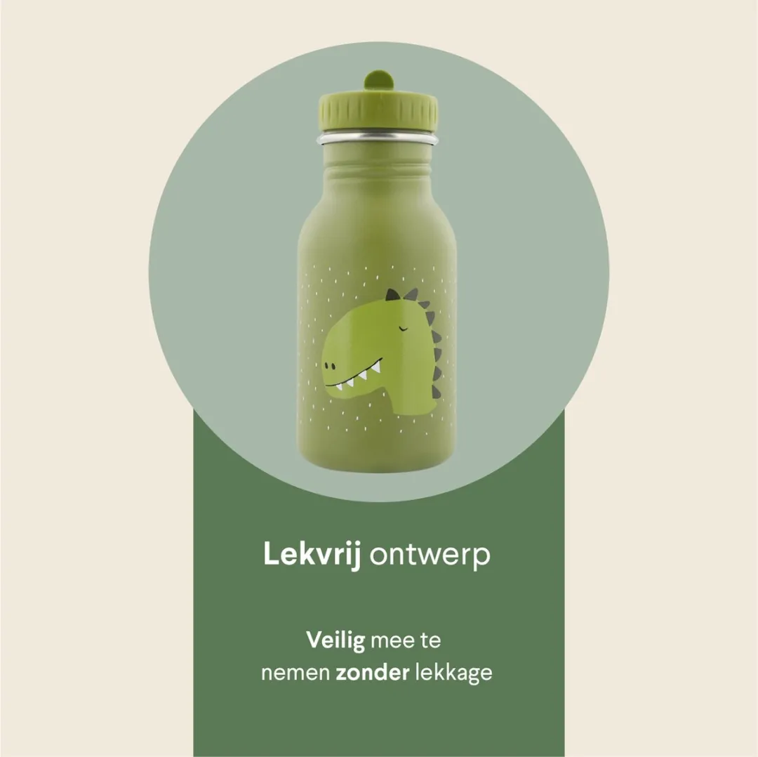 Trixie Mr. Dino RVS Waterfles 350ml - Groen - afbeelding 3 van 6