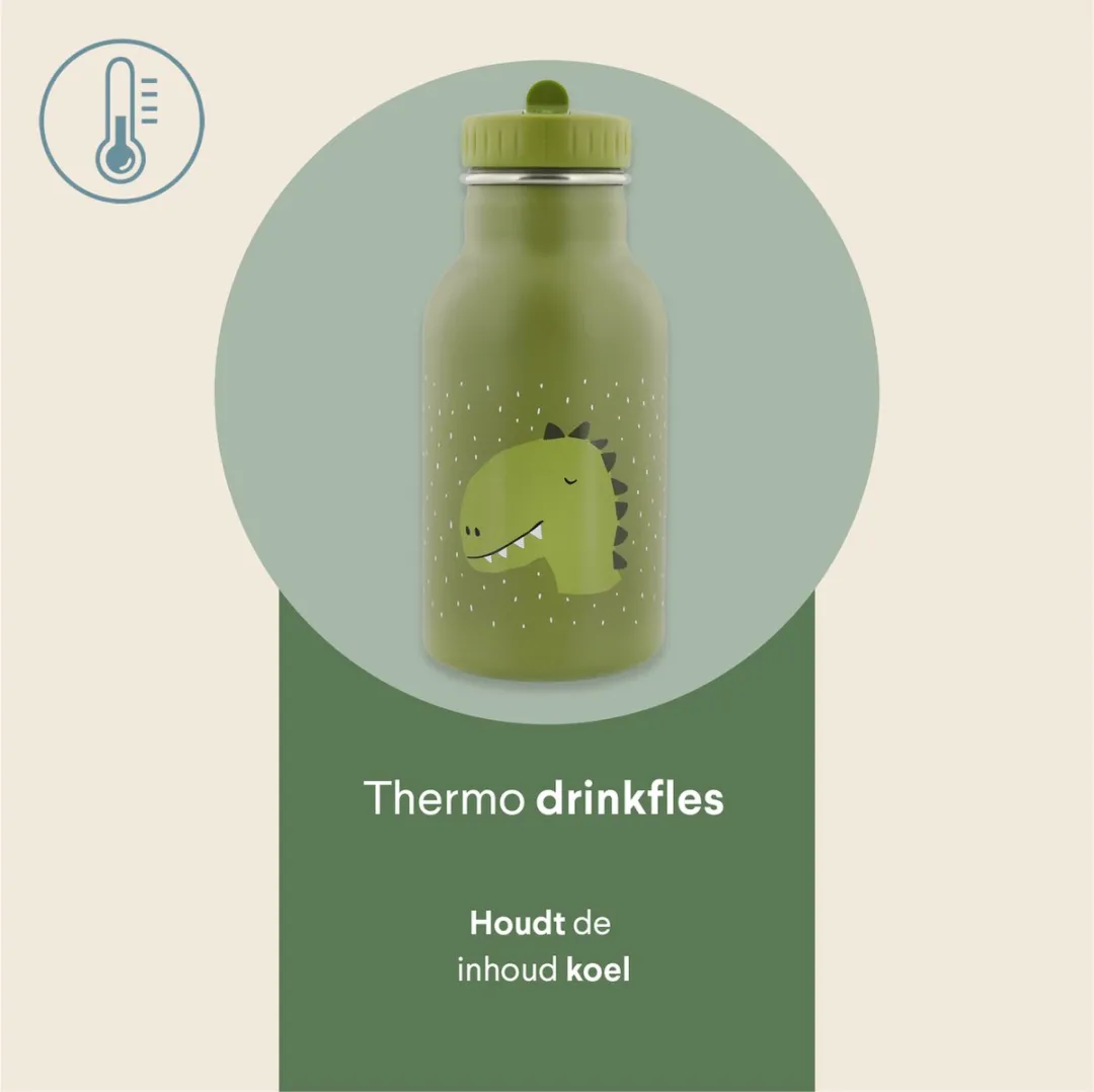 Trixie Mr. Dino RVS Waterfles 350ml - Groen - afbeelding 5 van 6