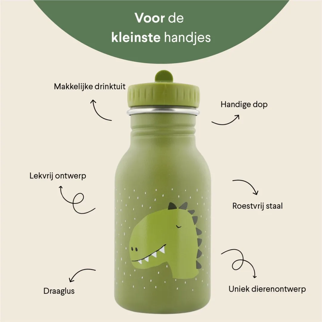 Trixie Mr. Dino RVS Waterfles 350ml - Groen - afbeelding 6 van 6