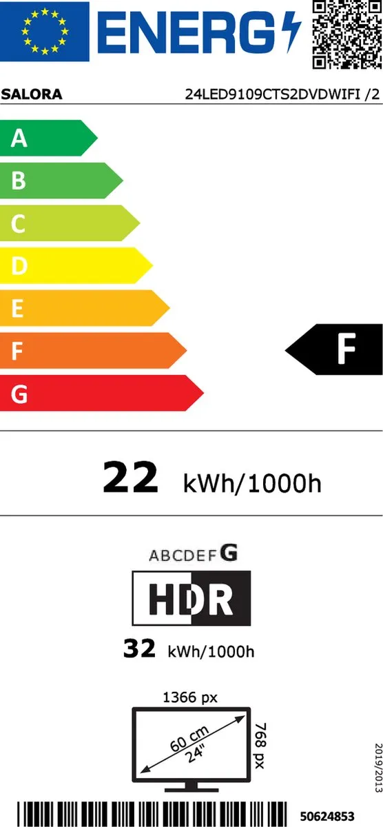 Salora 24LED9109CTS2DVDWIFI 24 inch TV - Zwart