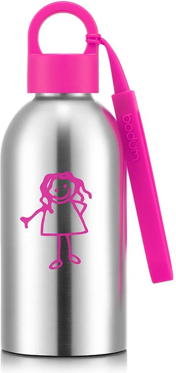 Bodum Melior Waterfles 300ml Roze RVS