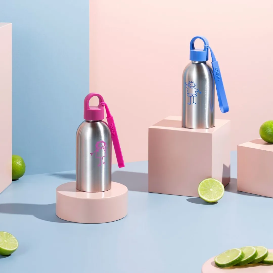 Bodum Melior Waterfles 300ml Roze RVS