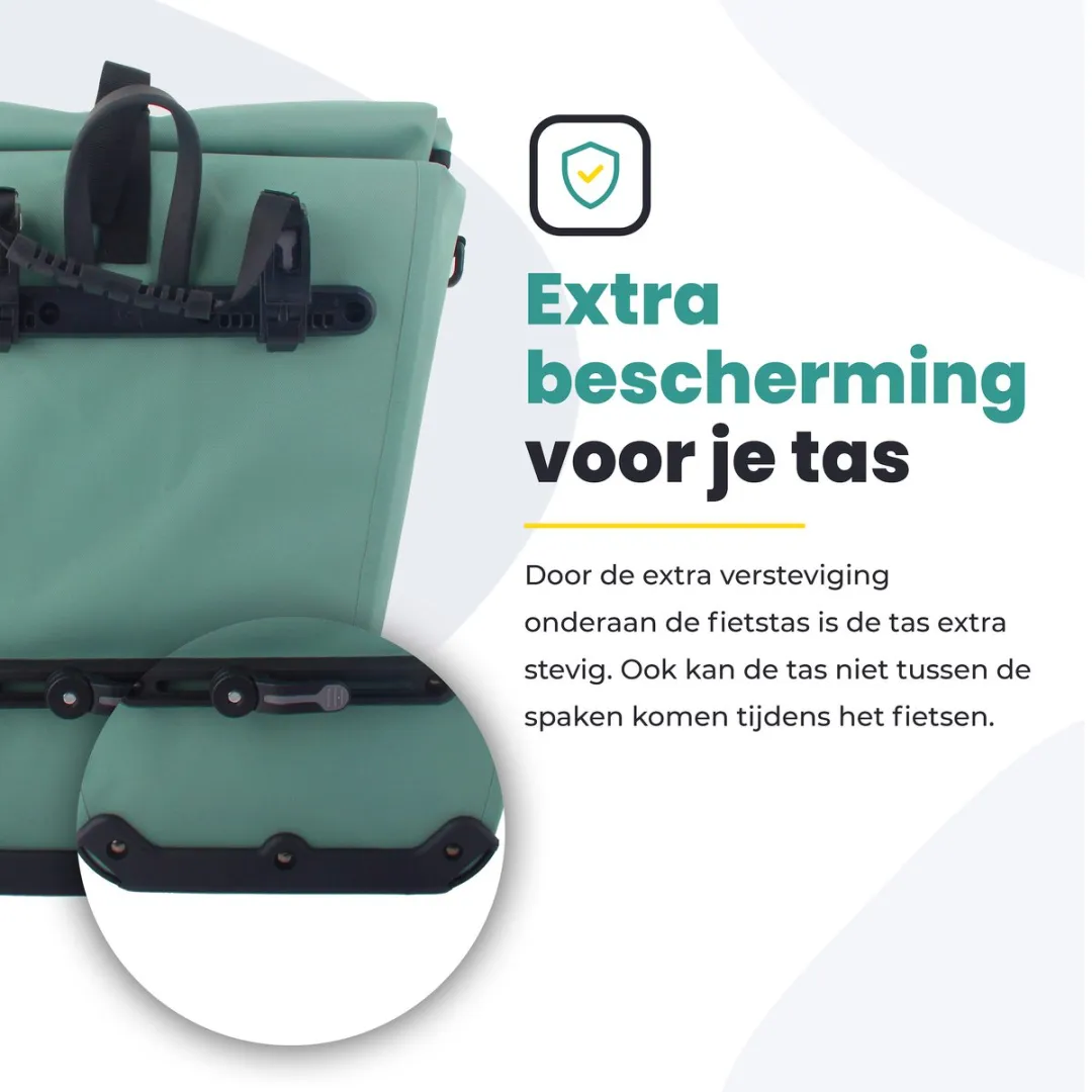 Voltano Luxe E-bike Fietstas 28L Mint Groen - Laptopvak