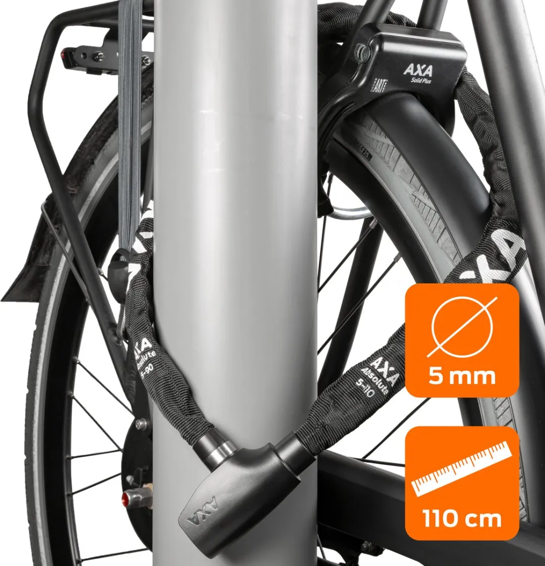 AXA Absolute 5-110 Kettingslot 110cm - Zwart