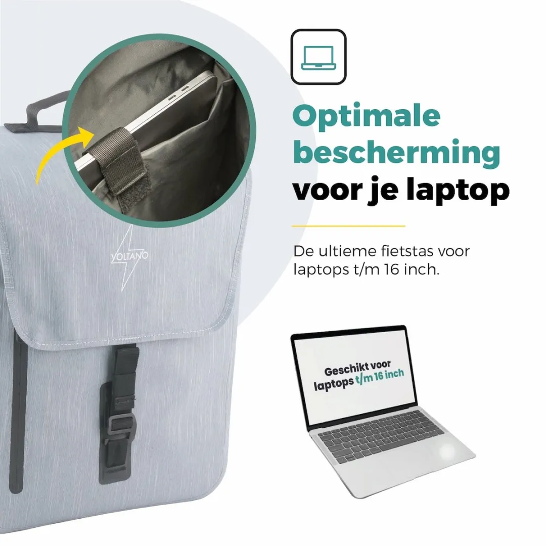 Voltano Equal E-bike Enkele Fietstas 25L - Ice Blauw