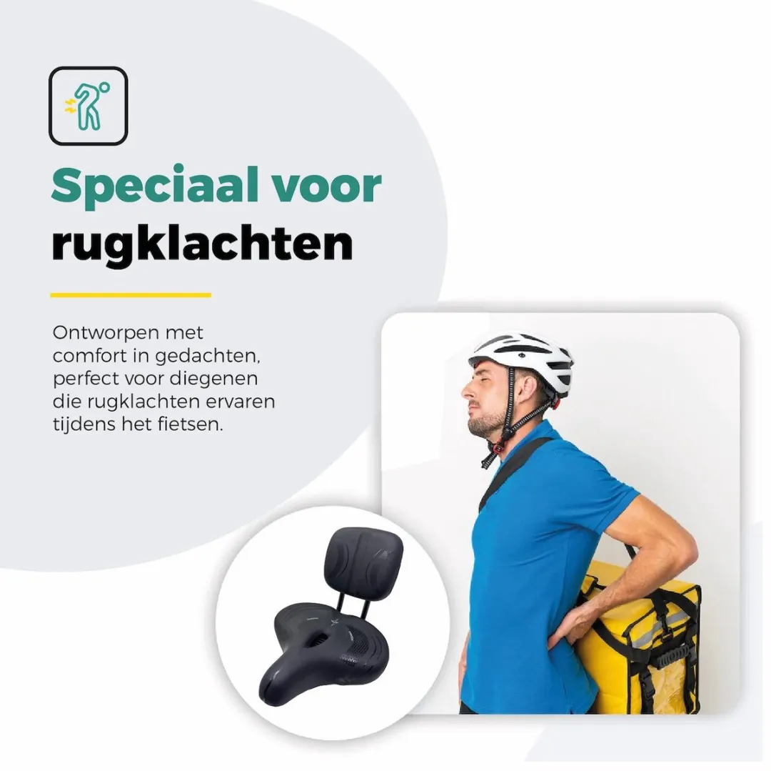 Voltano Fietszadel Relax Plus Met Rugsteun - Zwart