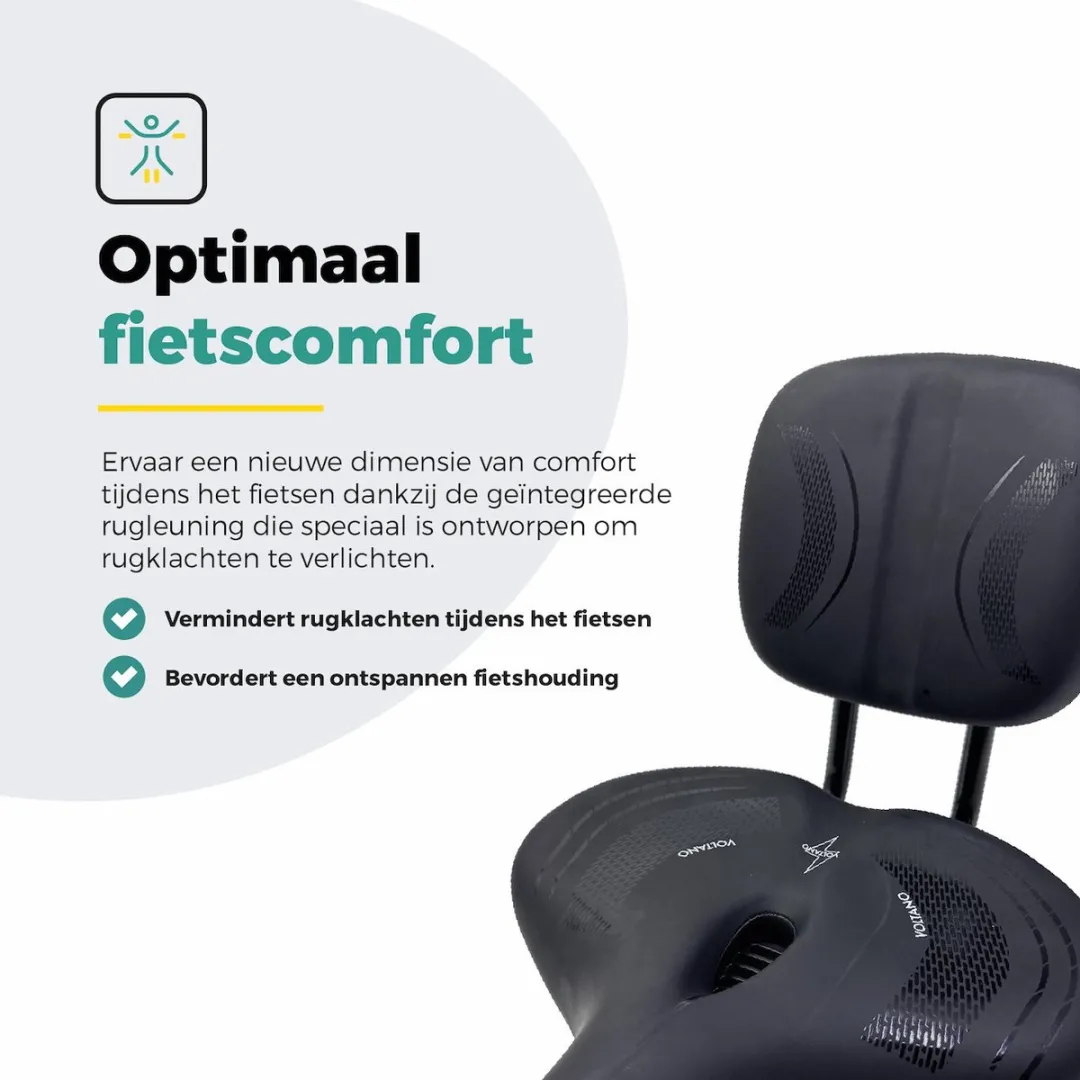 Voltano Fietszadel Relax Plus Met Rugsteun - Zwart