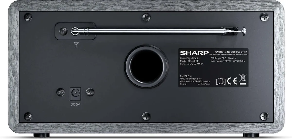 Sharp DR-450GR DAB+ FM Radio - Grijs