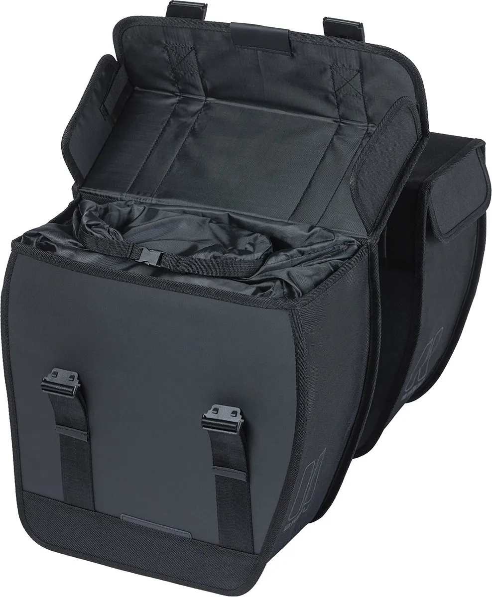 Basil Tour XL Dubbele Fietstas 35L - Zwart