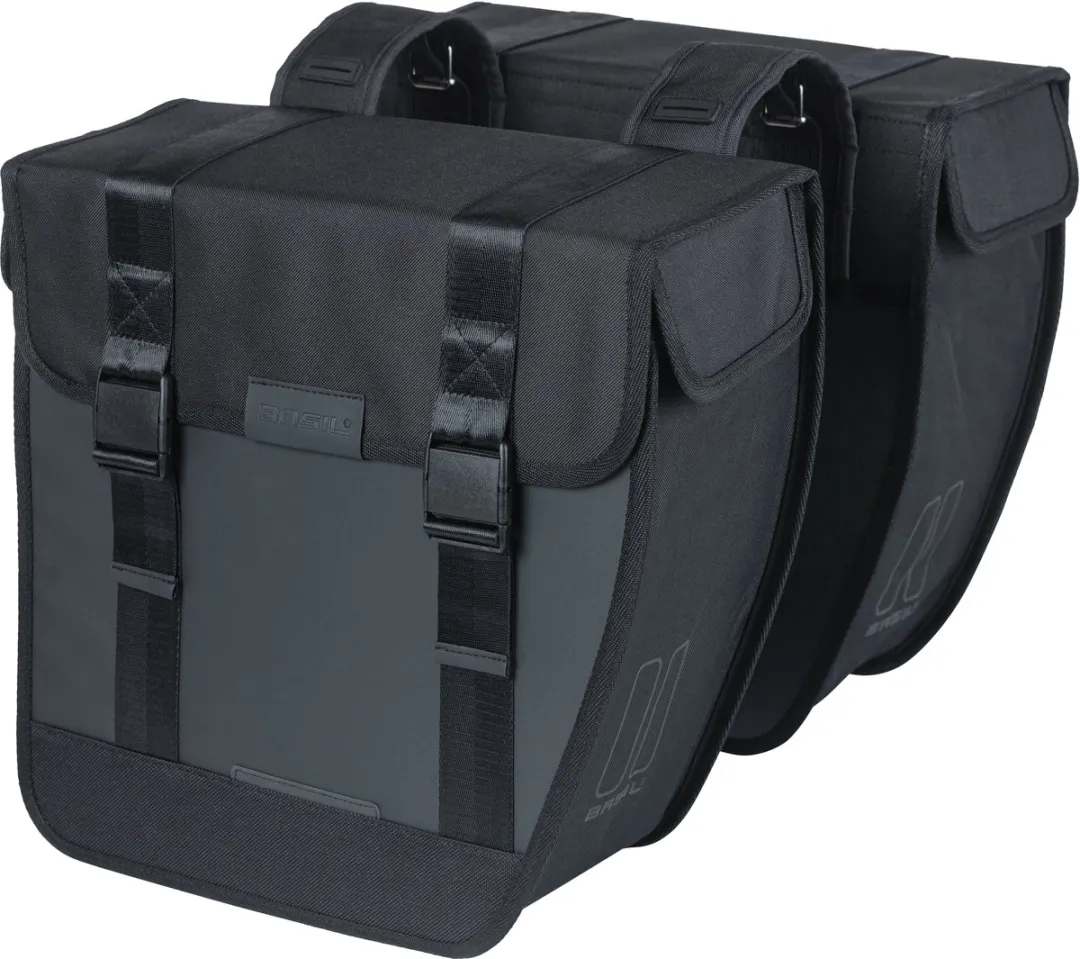 Basil Tour XL Dubbele Fietstas 35L - Zwart