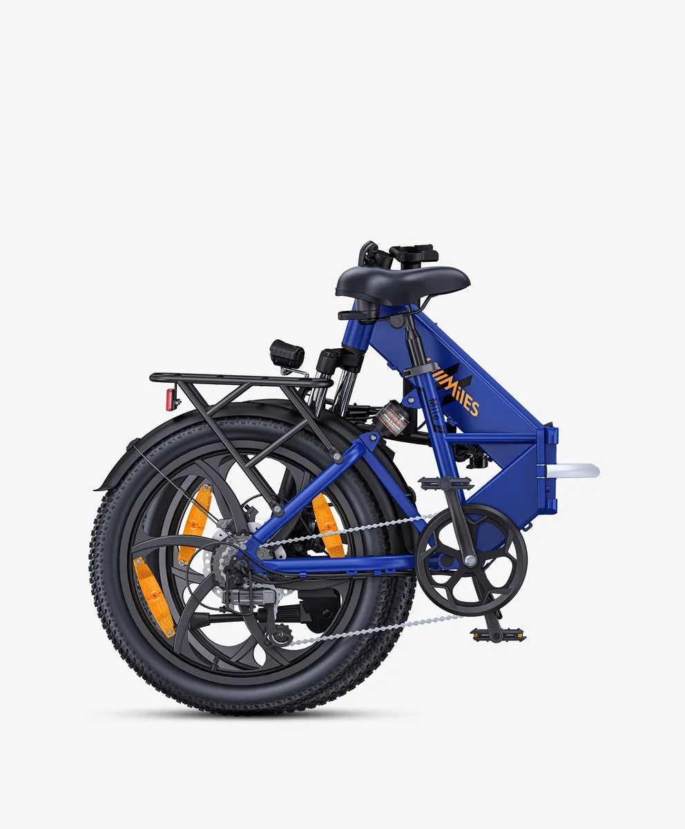 Hillmiles Mile2 Elektrische Fiets - 20*3.0" Banden - 250W Motor 250W - 36V13Ah Batterij - Shimano 7 versnellingen -55-60km Bereik - Blauw