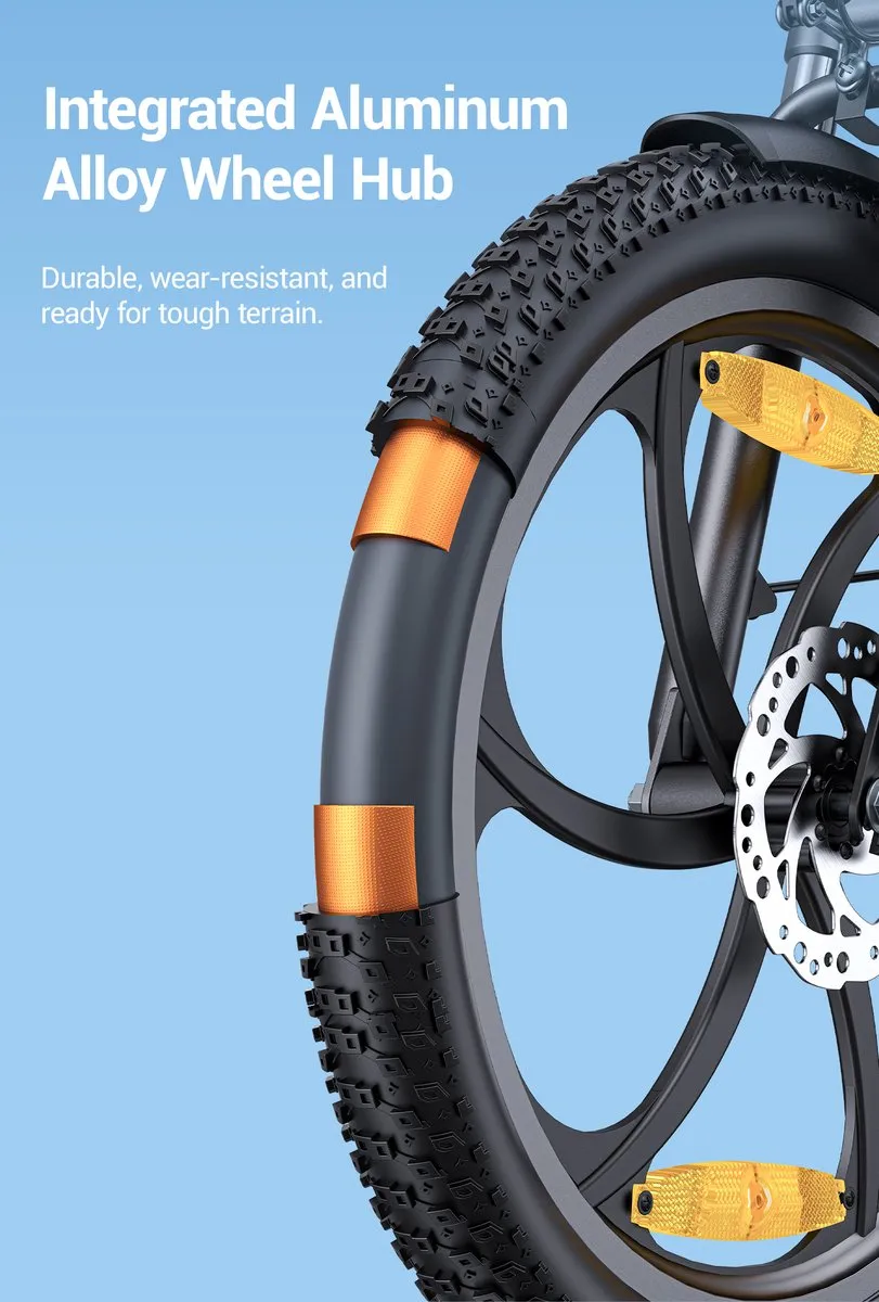 Hillmiles Mile2 Elektrische Fiets - 20*3.0" Banden - 250W Motor 250W - 36V13Ah Batterij - Shimano 7 versnellingen -55-60km Bereik - Blauw