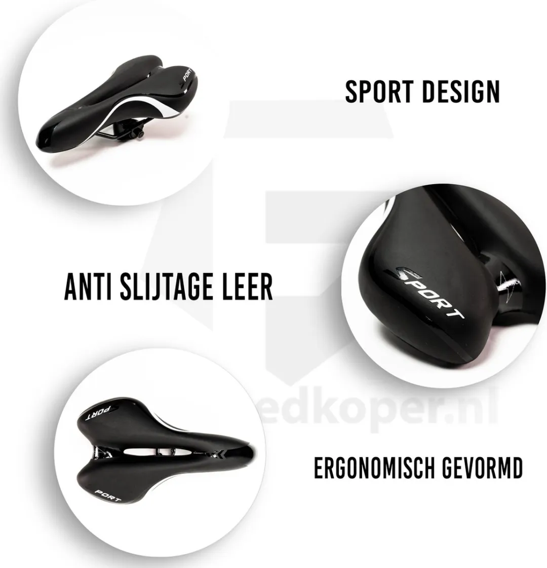 Voltano Sport Fietszadel Gel Trekking - Unisex Zwart