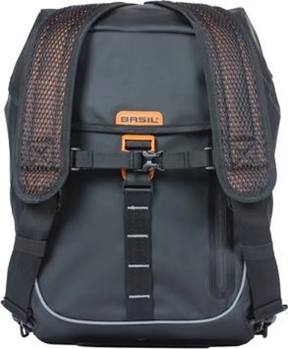 Basil Miles Tarpaulin Fietsrugzak 13L - Zwart/Orange
