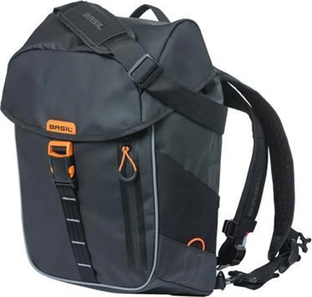 Basil Miles Tarpaulin Fietsrugzak 13L - Zwart/Orange