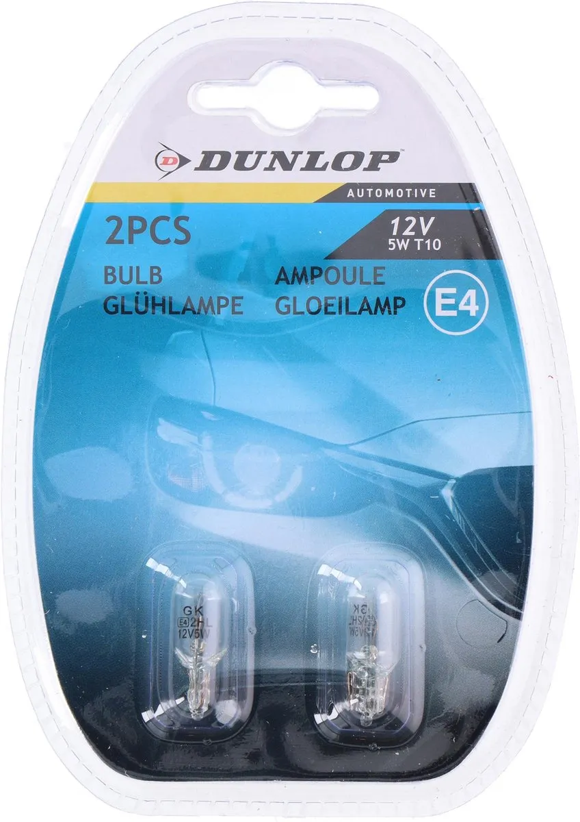 Dunlop Autolamp T10 12V 5W - 2 Stuks