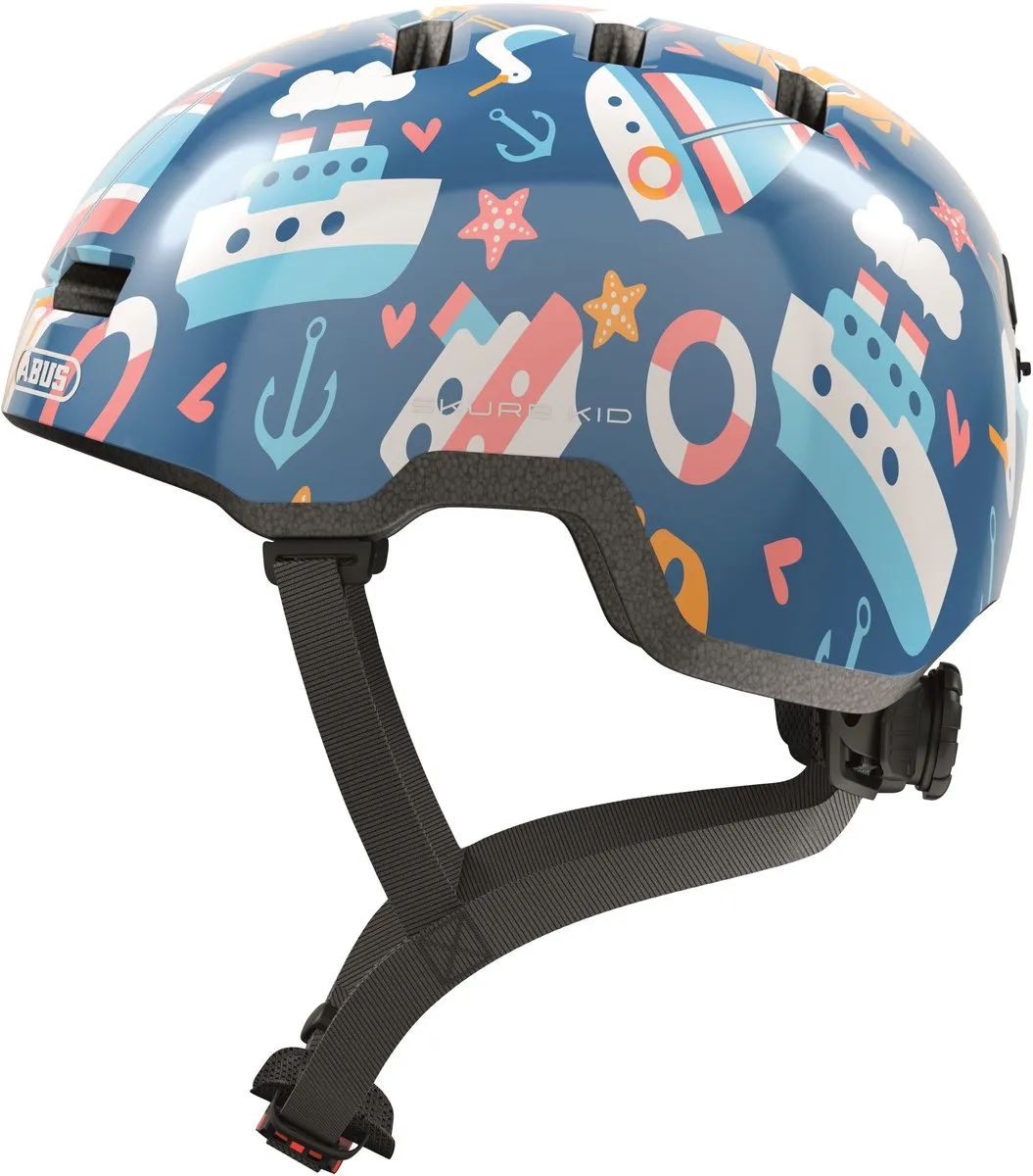 ABUS Skurb Kid Kinderhelm - Maat M - Blauw met zeemotieven