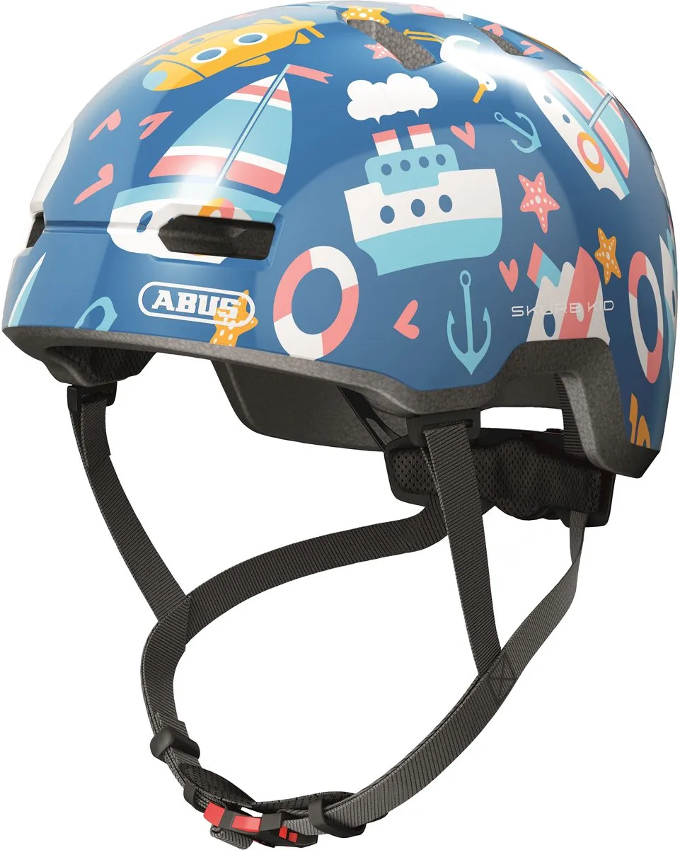 ABUS Skurb Kid Kinderhelm - Maat M - Blauw met zeemotieven