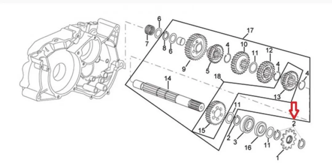 Yamaha 50 DT SM Clips Pignon 20mm