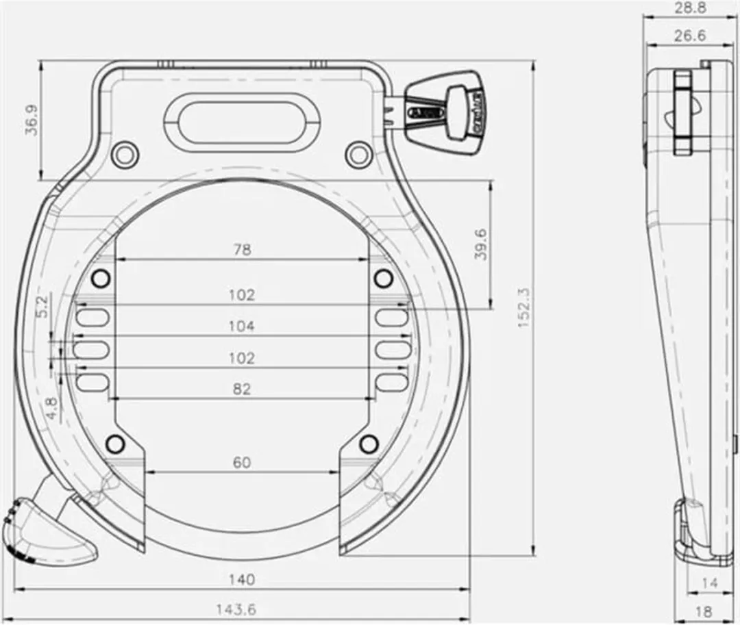 ABUS Amparo 4650L Ringslot - ART - 20x20x18cm - Zwart
