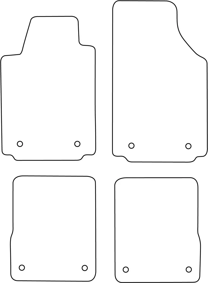 Audi A2 Velours Vloermatten - Rood/Zwart - 4 Stuks
