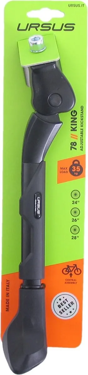 Ursus King Evo Verstelbare Fietsstandaard 26" - Max 35kg - Zwart
