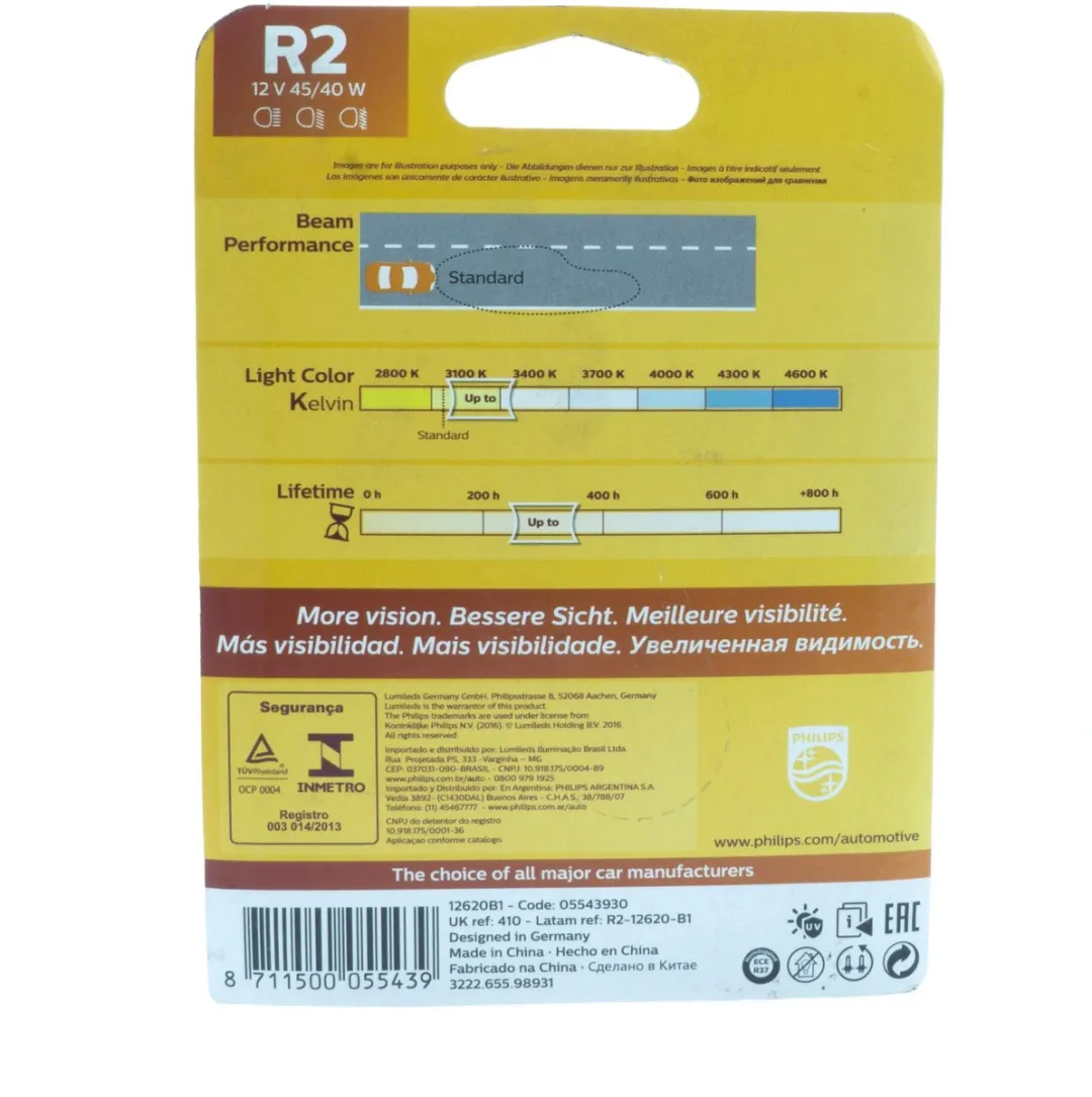 Philips Halogeenlamp R2 12V - Wit