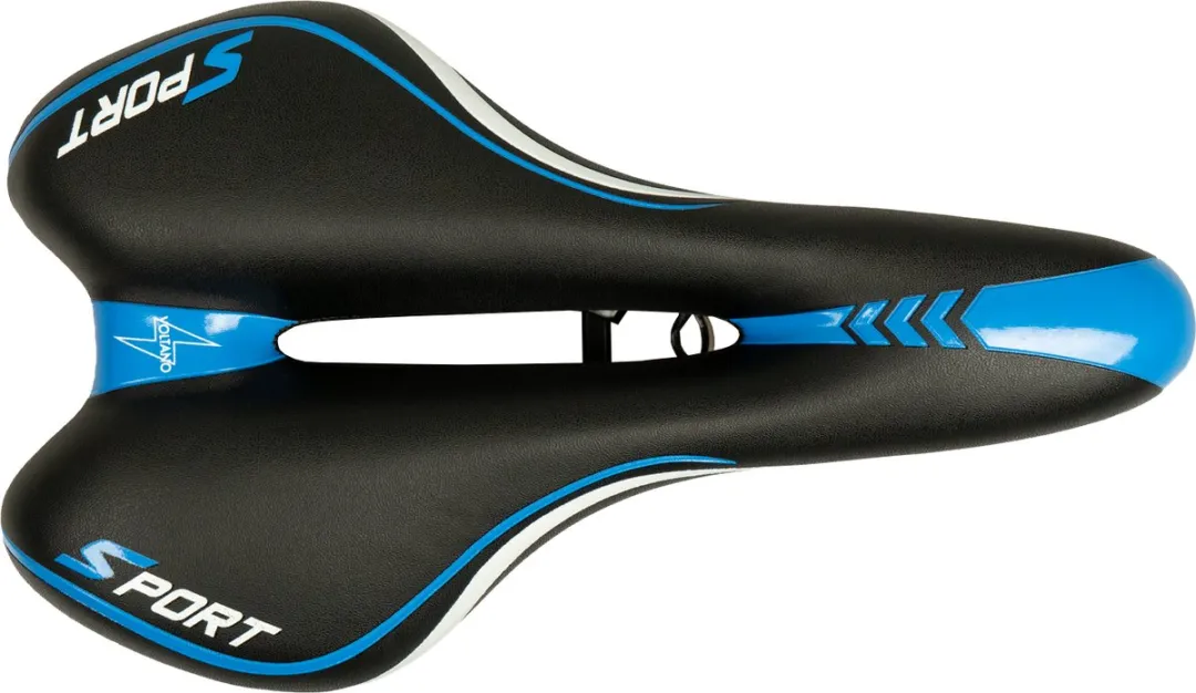 Voltano Sport Fietszadel Gel Trekking - Zwart/Blauw - Unisex