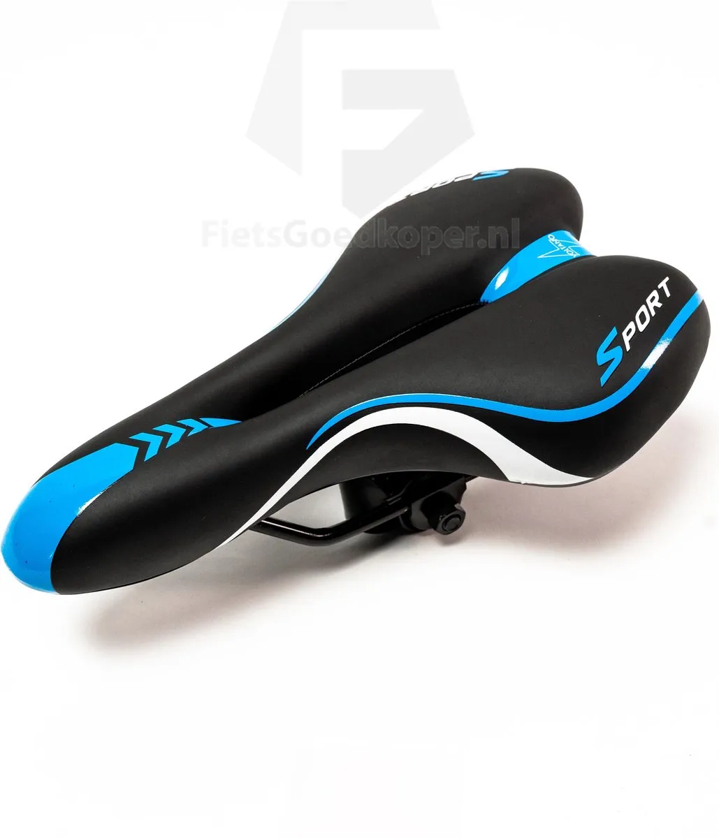 Voltano Sport Fietszadel Gel Trekking - Zwart/Blauw - Unisex
