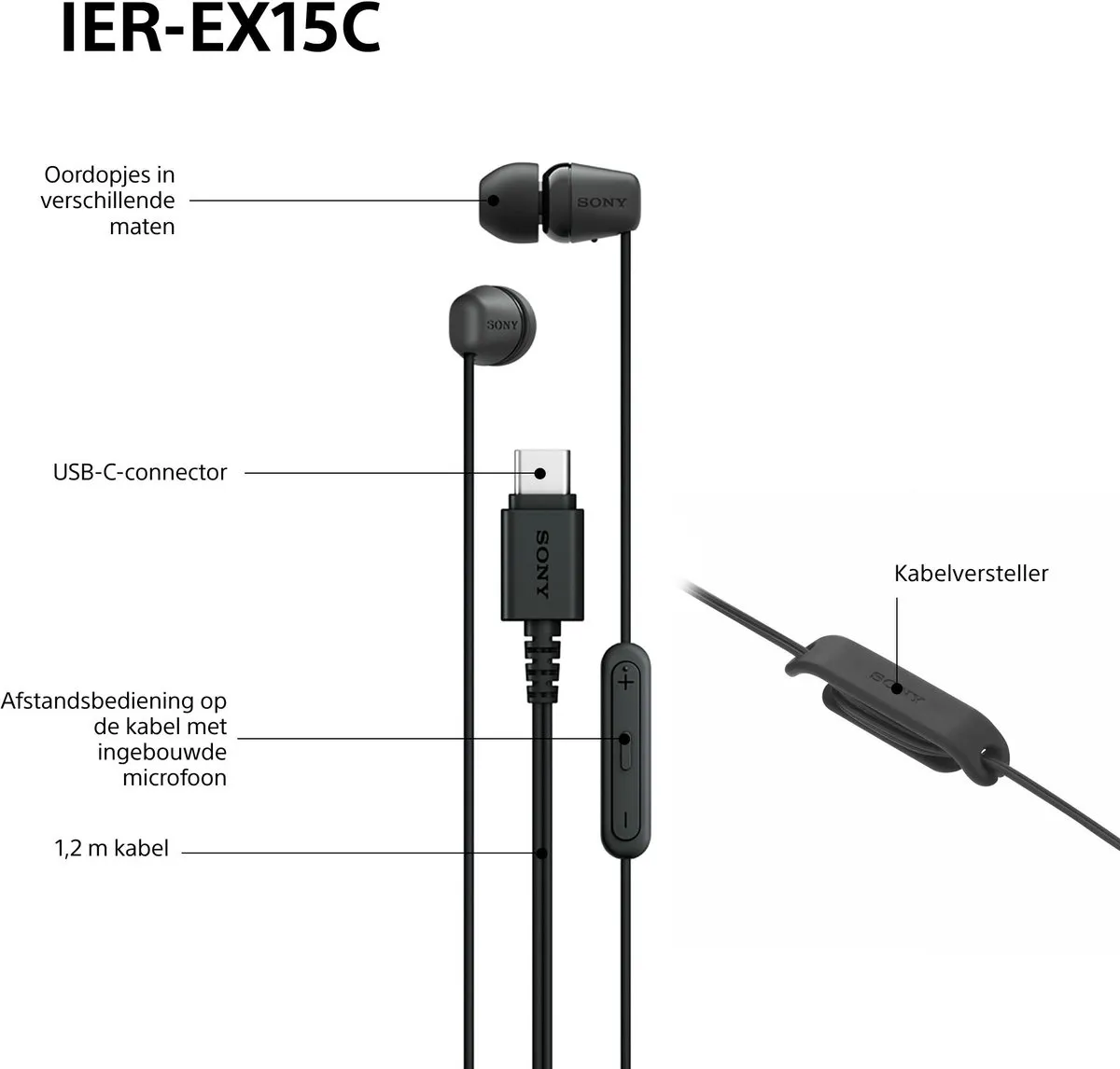 Sony IER-EX15C In-ear USB-C Oordopjes - Roze
