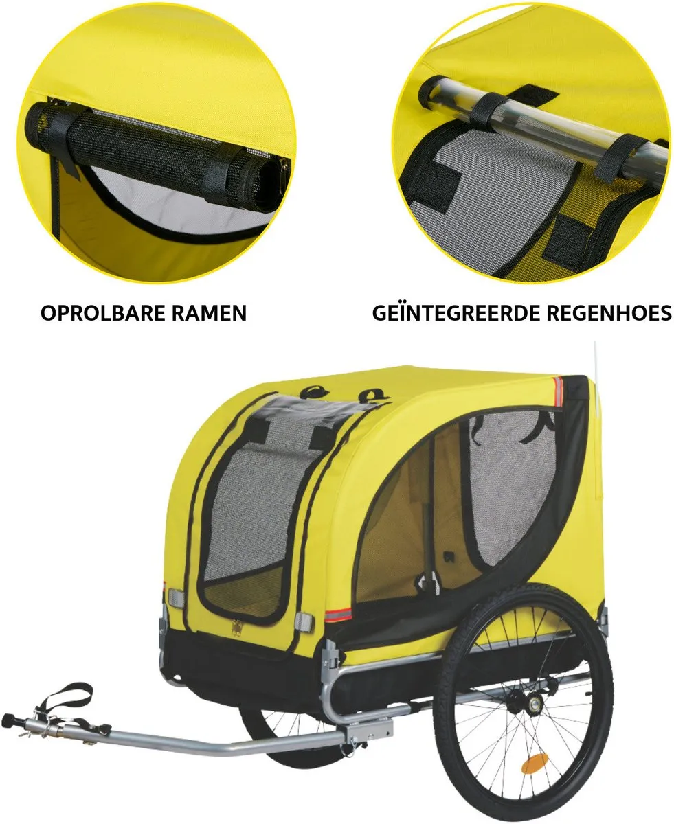 Dunlop Hondenfietskar Geel - 40 kg - Reflectoren & Regenhoes