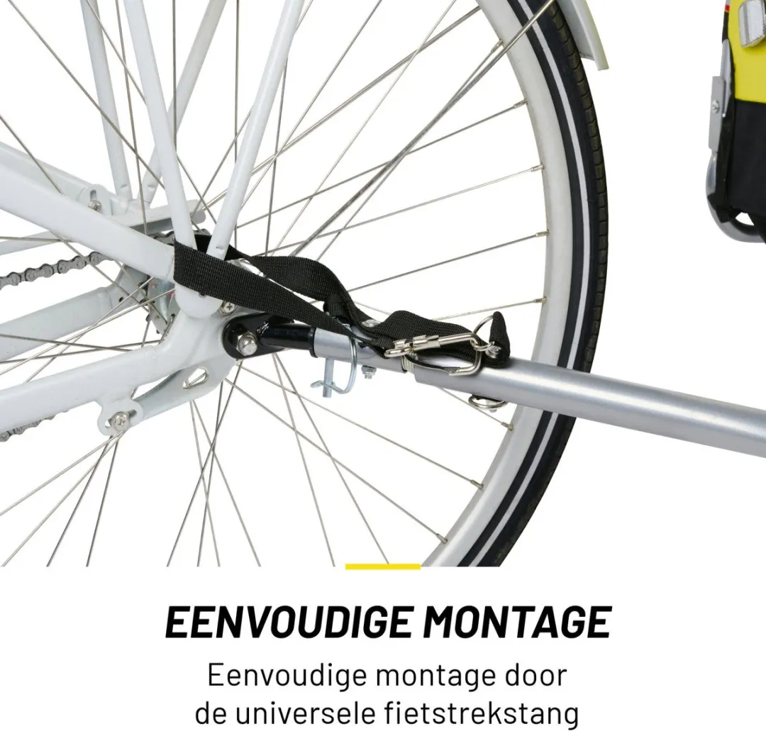 Dunlop Hondenfietskar Geel - 40 kg - Reflectoren & Regenhoes - afbeelding 6 van 6