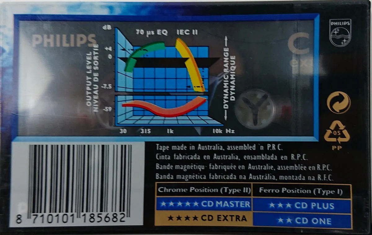 Philips CD Extra Chrome 60min Cassettebandje - Grijs